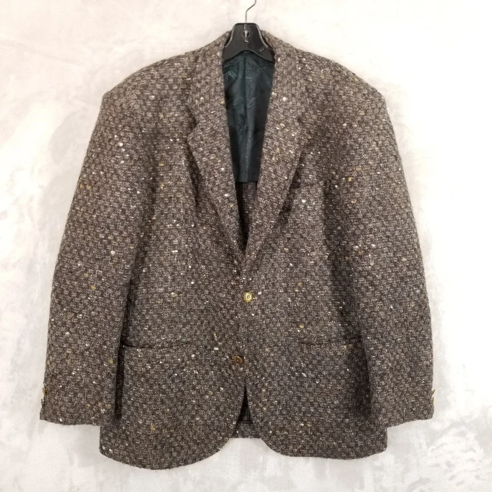 Manuel Ritz Pipo Sport Coat Men Brown Alpaca Wool Textured Jacket Rugged Outdoor